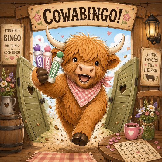 06/25/26 Highland Cow Porch Sitter BINGO 6PM